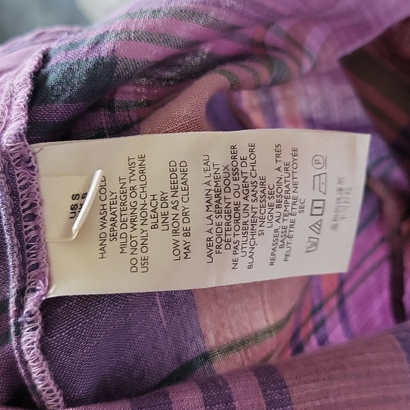 Anthropologie Pilcro Hannah Surfer Blouse Purple Motif SzS - Picture 8 of 9